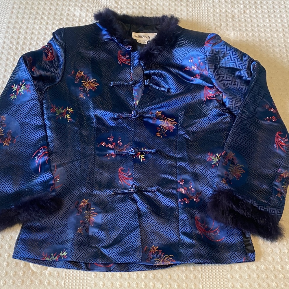Elegant Blue Floral Women's Blouse